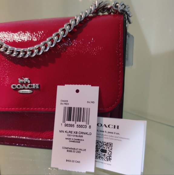 New! Coach Mini Klare Crossbody in Silver (Hardware)/Red - Picture 10 of 10